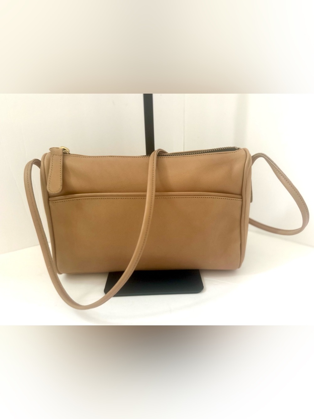 COACH Vintage RARE Slim Zip Shoulder Bag 4018 90’s USA Chamois Leather EUC Soft